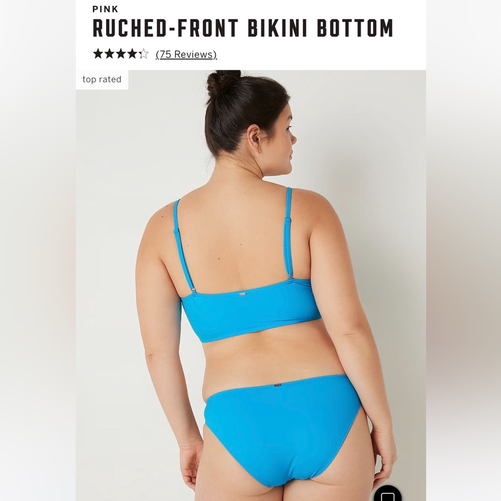 Victoria’s Secret Swim LARGE+XL NRAND NEW Ruched Front Bikini Bottom V.S.
